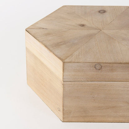 Mercana - Elyse 14L x 12W Brown Wooden Hexagonal Boxes (Set of 2) - 68540 view 7