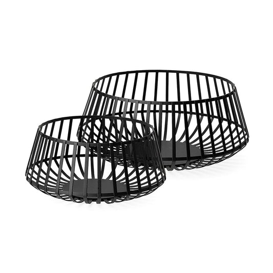 Mercana - Emilio Black Metal Slated Bowls (Set of 2) - 68948 view 1