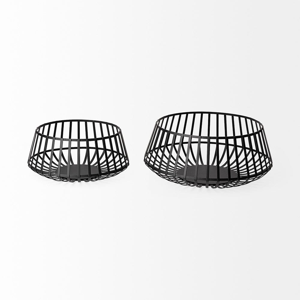 Mercana - Emilio Black Metal Slated Bowls (Set of 2) - 68948 view 6