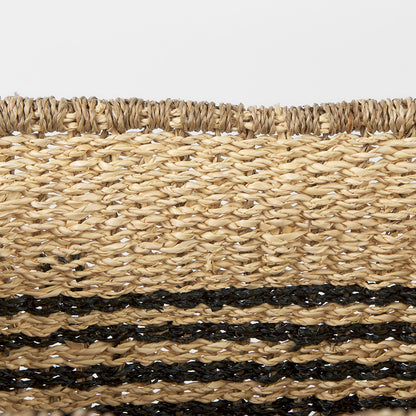 Mercana - Emma 17.3L x 13.0W x 11.0H Light Brown Seagrass Rectangular Basket W/ Black Stripes (Set of 2) - 69590 view 5