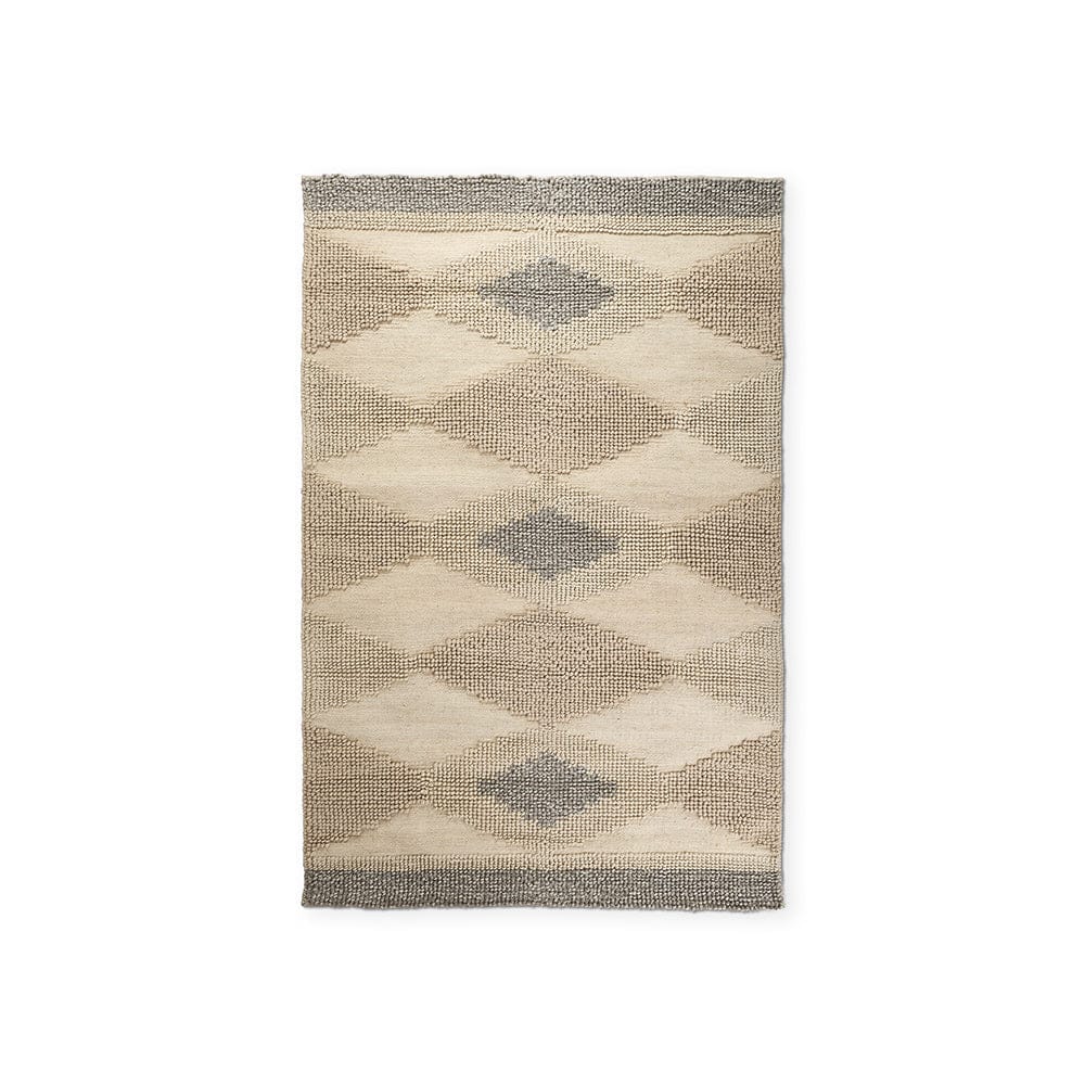 Mercana - Emory 5x8 Gray Wool Hand Woven Diamond Patterned Rug - 69499 view 1