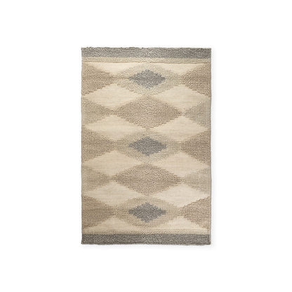 Mercana - Emory 5x8 Gray Wool Hand Woven Diamond Patterned Rug - 69499 view 1