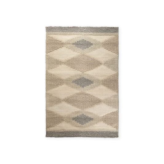 Mercana - Emory 5x8 Gray Wool Hand Woven Diamond Patterned Rug - 69499 view 1