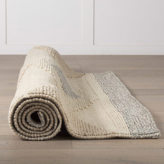 Mercana - Emory 5x8 Gray Wool Hand Woven Diamond Patterned Rug - 69499 view 2