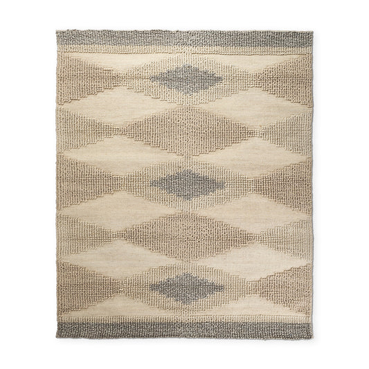 Mercana - Emory 8x10 Gray Wool Hand Woven Diamond Patterned Rug - 69500_CLOSEOUT view 1