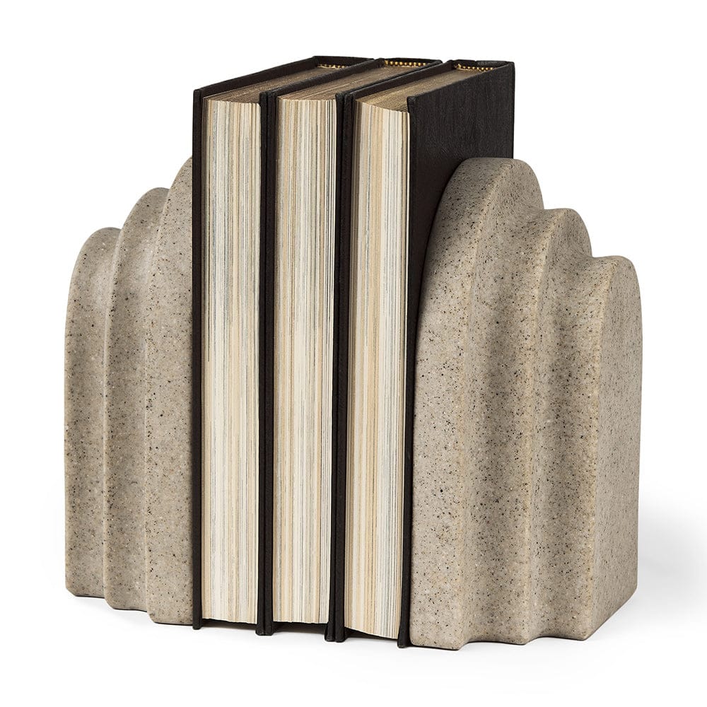 Mercana - Empire Sandstone Resin Arc Book End Set - 70182 view 1