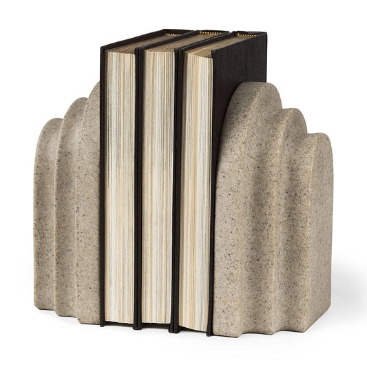 Mercana - Empire Sandstone Resin Arc Book End Set - 70182 view 1