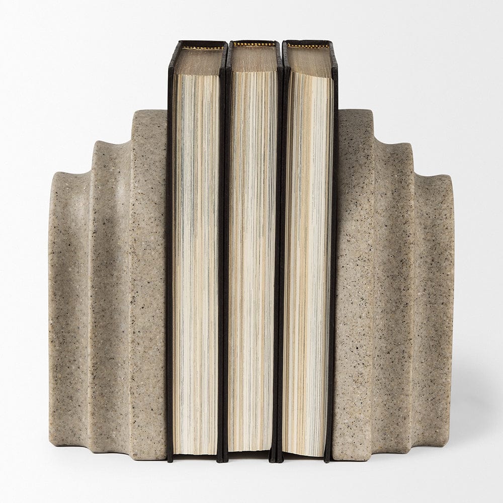 Mercana - Empire Sandstone Resin Arc Book End Set - 70182 view 2
