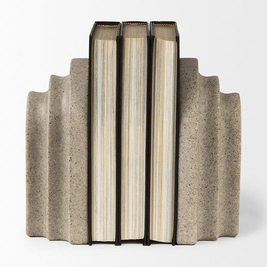 Mercana - Empire Sandstone Resin Arc Book End Set - 70182 view 2