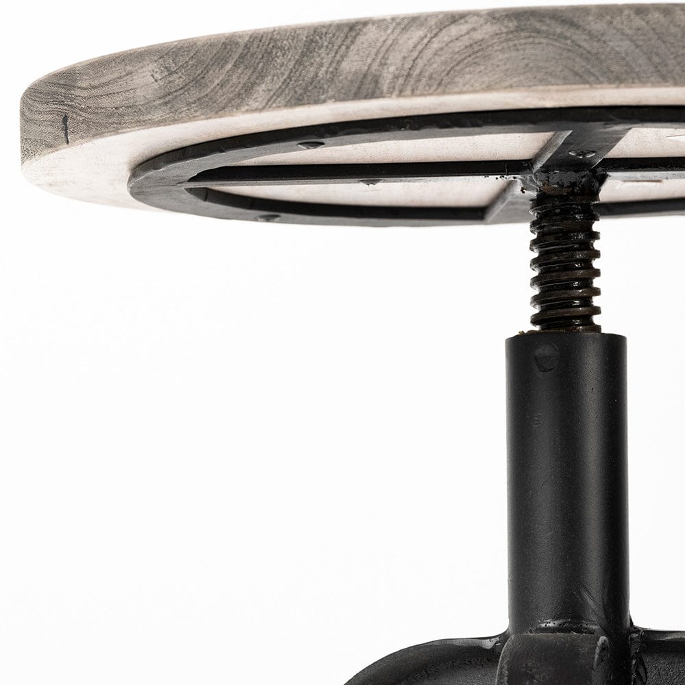 Mercana - Emslie I 19"-25" Brown Wood Seat Black Metal Frame Stool - 50446 view 7