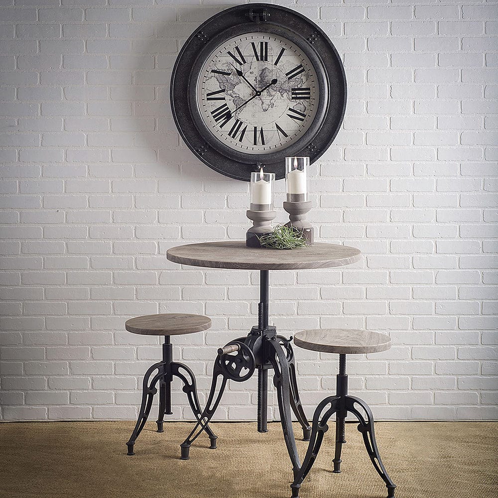 Mercana - Emslie I 19"-25" Brown Wood Seat Black Metal Frame Stool - 50446 view 11