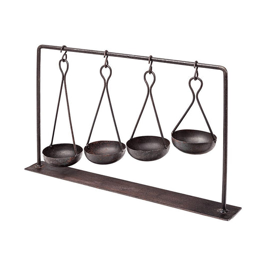 Mercana - Enos 19L x 3W Black Metal 4 Bowl Ancient Spice Market Decorative Display - 68857 view 1
