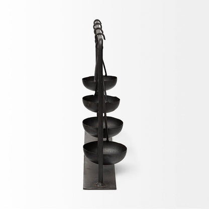 Mercana - Enos 19L x 3W Black Metal 4 Bowl Ancient Spice Market Decorative Display - 68857 view 2