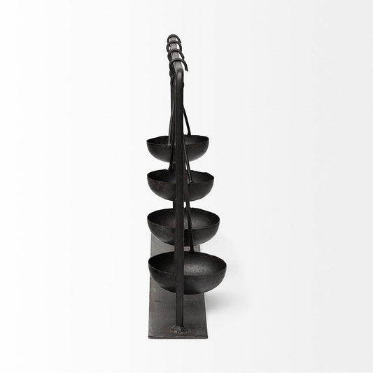 Mercana - Enos 19L x 3W Black Metal 4 Bowl Ancient Spice Market Decorative Display - 68857 view 2