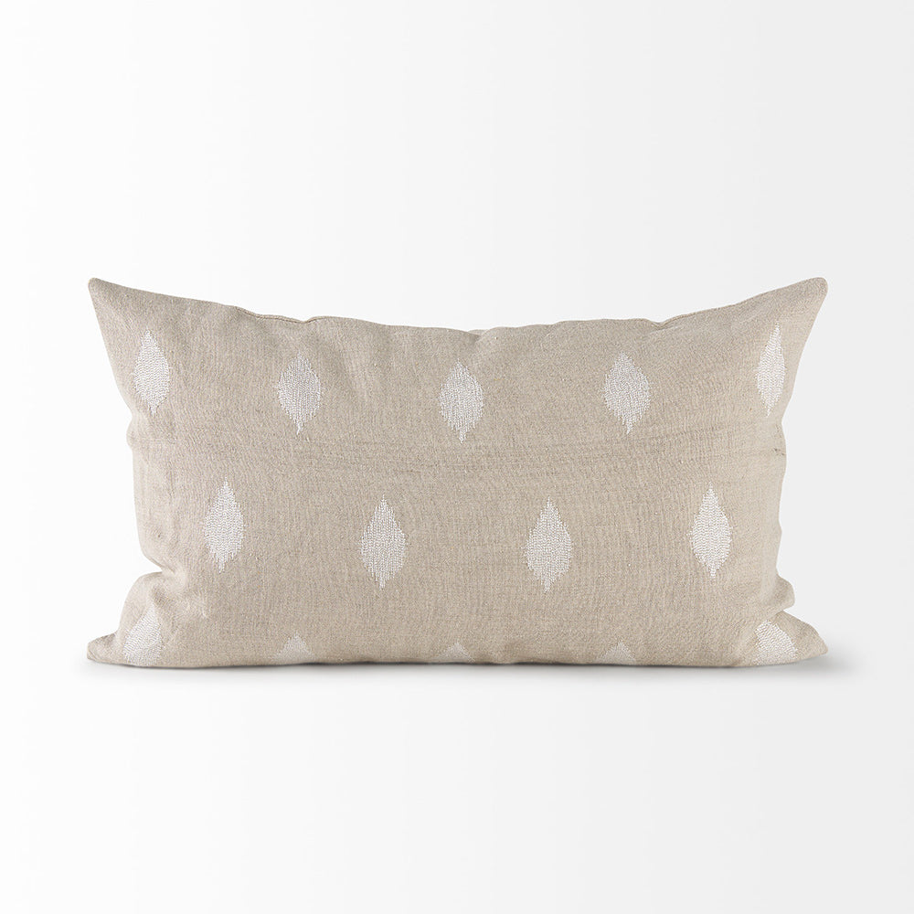 Mercana - Enya 13L x 21W Beige and Cream Fabric Patterned Decorative Pillow Cover - 69412 view 2