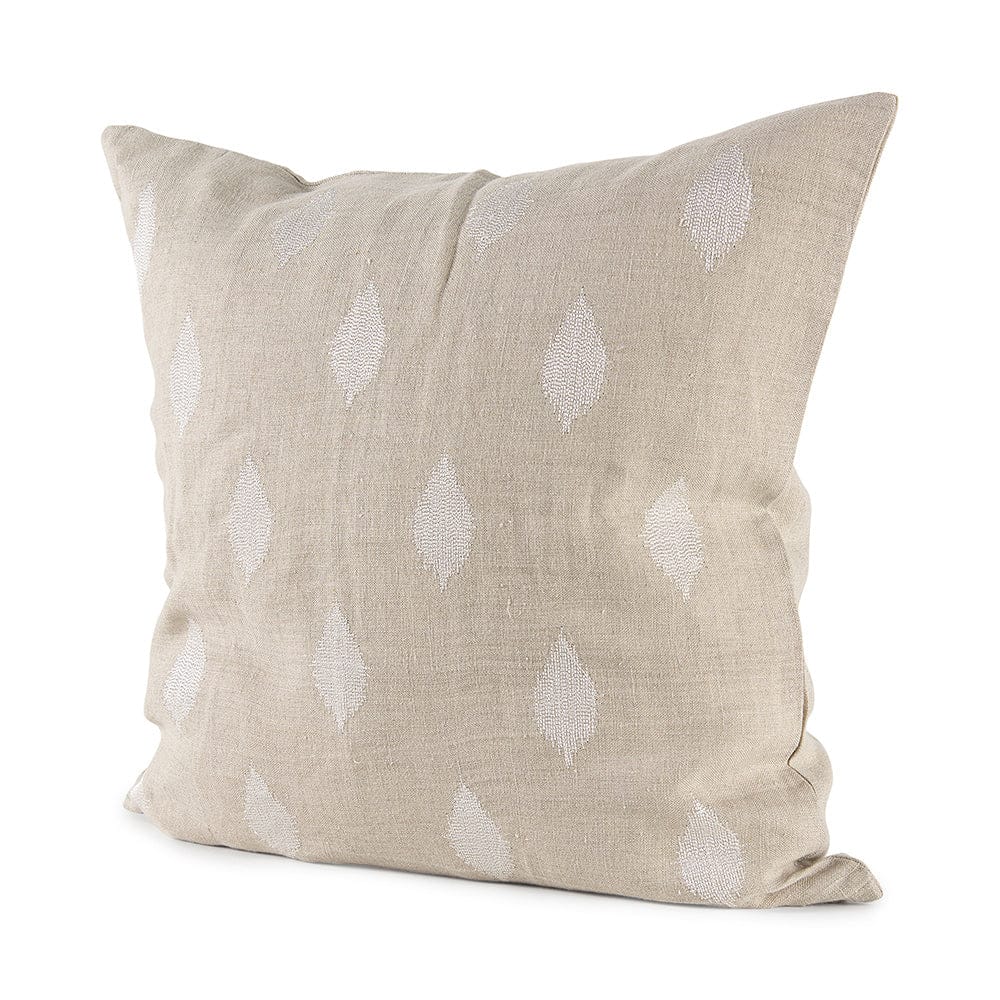 Mercana - Enya 18L x 18W Beige and Cream Fabric Patterned Decorative Pillow Cover - 69413 view 1