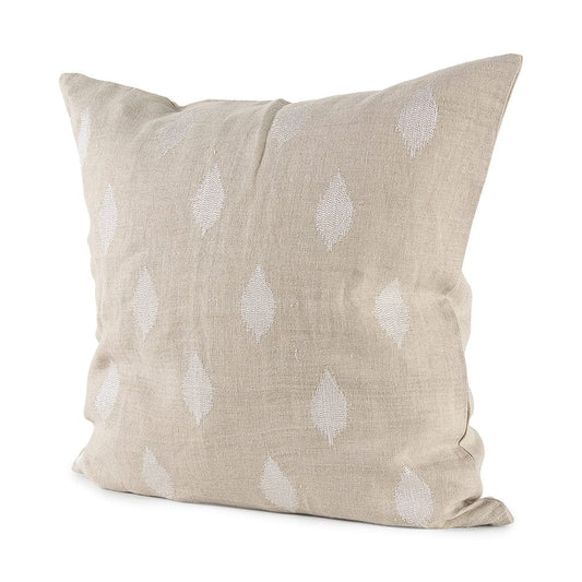 Mercana - Enya 18L x 18W Beige and Cream Fabric Patterned Decorative Pillow Cover - 69413 view 1
