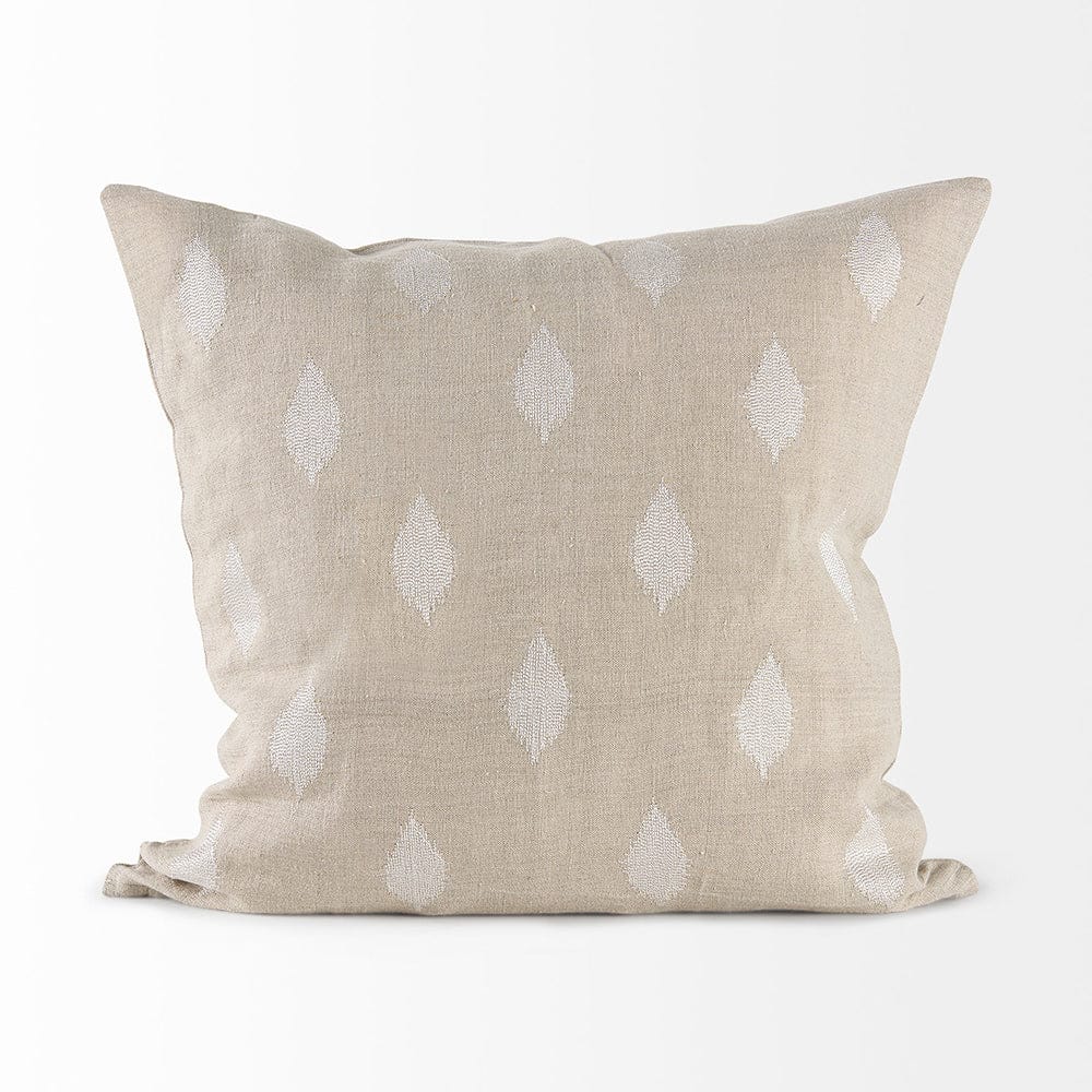 Mercana - Enya 18L x 18W Beige and Cream Fabric Patterned Decorative Pillow Cover - 69413 view 2