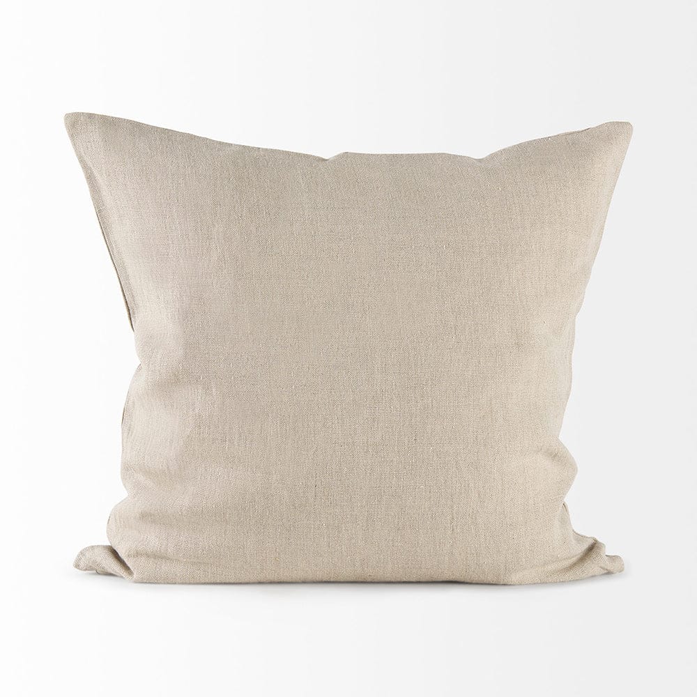 Mercana - Enya 18L x 18W Beige and Cream Fabric Patterned Decorative Pillow Cover - 69413 view 4
