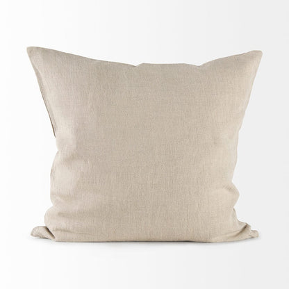 Mercana - Enya 18L x 18W Beige and Cream Fabric Patterned Decorative Pillow Cover - 69413 view 4
