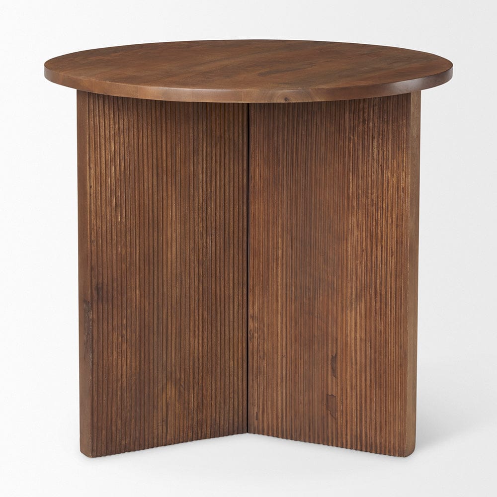 Mercana - Enzo 32" Round Tabletop w/ Fluted Wood Base Foyer Accent Table - 69921 view 2
