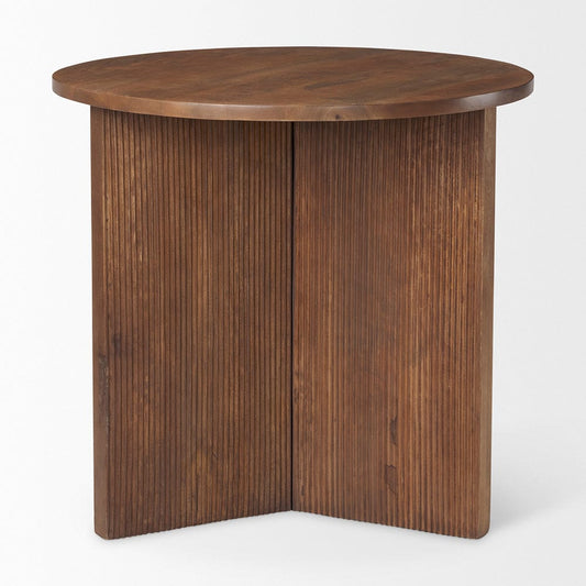 Mercana - Enzo 32" Round Tabletop w/ Fluted Wood Base Foyer Accent Table - 69921 view 2