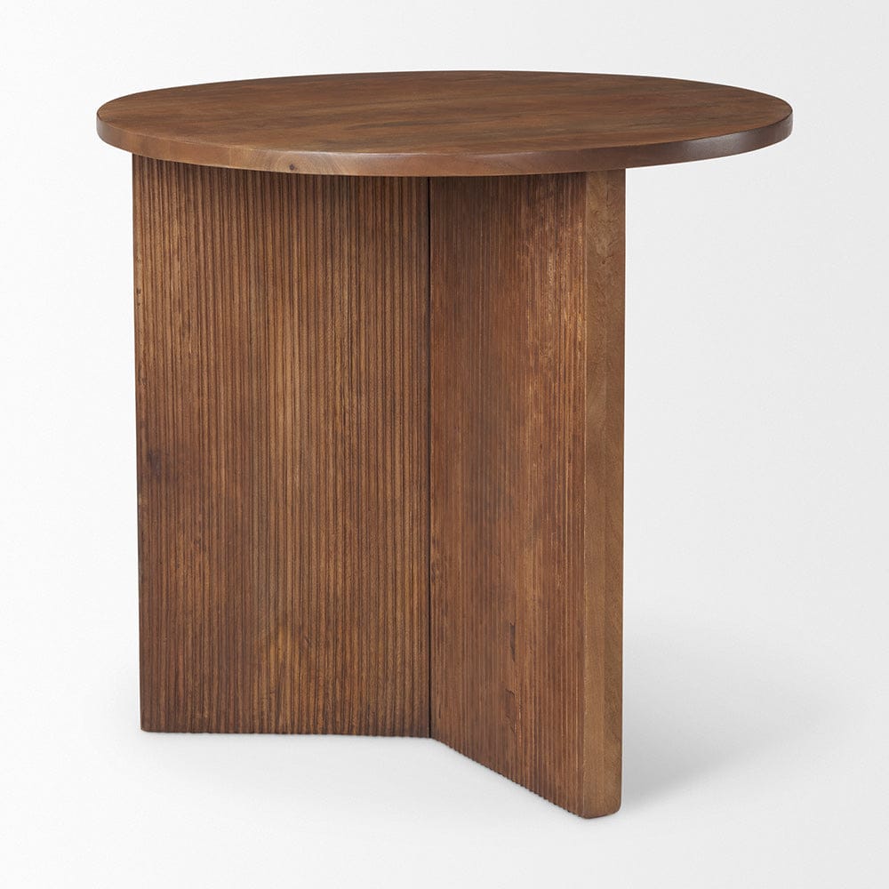 Mercana - Enzo 32" Round Tabletop w/ Fluted Wood Base Foyer Accent Table - 69921 view 3