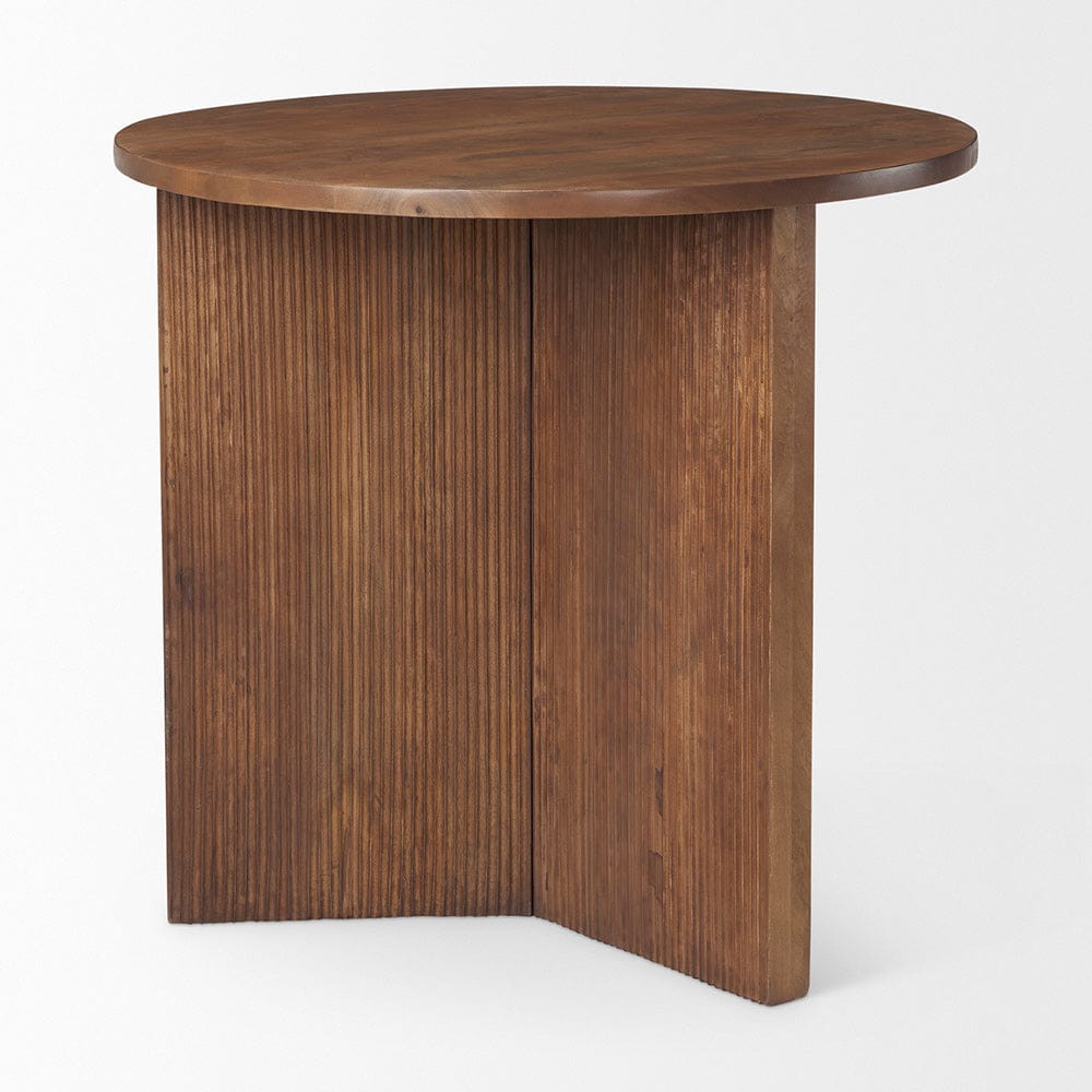 Mercana - Enzo 32" Round Tabletop w/ Fluted Wood Base Foyer Accent Table - 69921 view 9