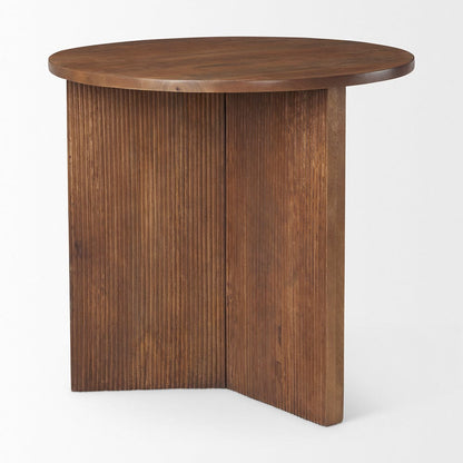 Mercana - Enzo 32" Round Tabletop w/ Fluted Wood Base Foyer Accent Table - 69921 view 9