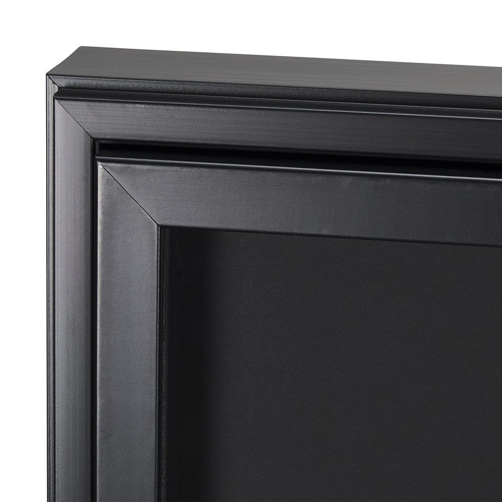 Mercana - Equal Quadrants Black by Studio M a handmade Original Framed 3D Textured Artwork under Glass - 15113 view 4