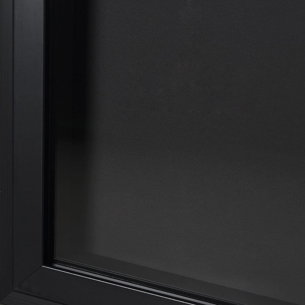 Mercana - Equal Quadrants Black by Studio M a handmade Original Framed 3D Textured Artwork under Glass - 15113 view 5