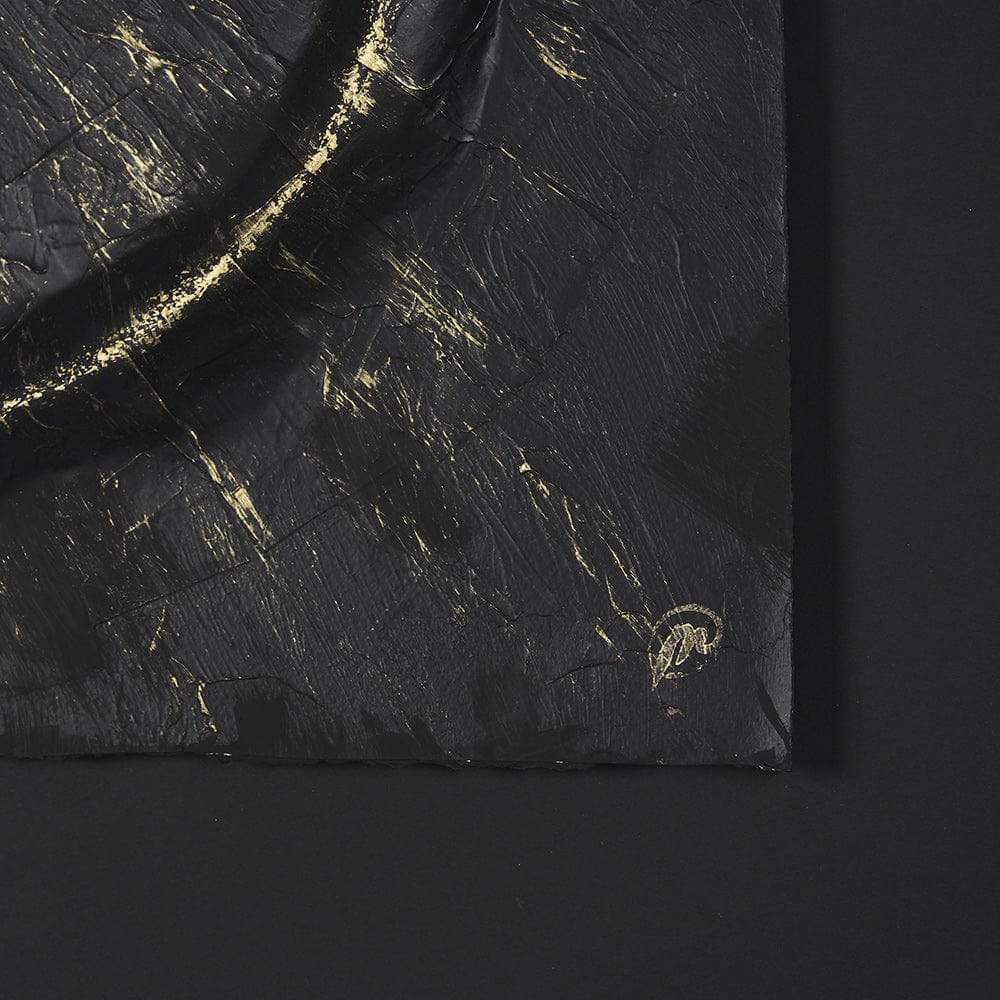 Mercana - Equal Quadrants Black by Studio M a handmade Original Framed 3D Textured Artwork under Glass - 15113 view 6