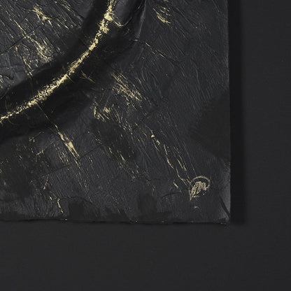 Mercana - Equal Quadrants Black by Studio M a handmade Original Framed 3D Textured Artwork under Glass - 15113 view 6
