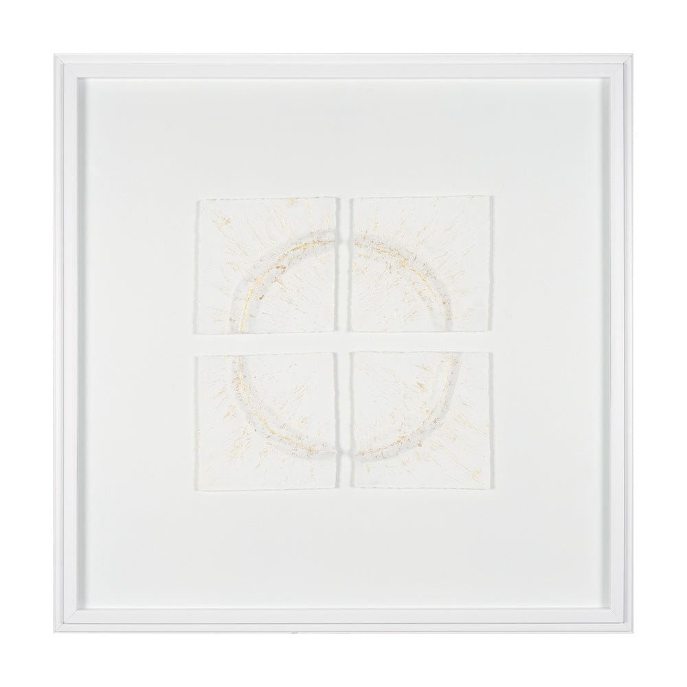 Mercana - Equal Quadrants White by Studio M a handmade Original Framed 3D Textured Artwork under Glass - 15112 view 1