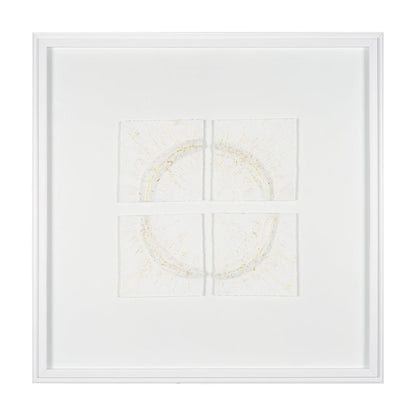 Mercana - Equal Quadrants White by Studio M a handmade Original Framed 3D Textured Artwork under Glass - 15112 view 1
