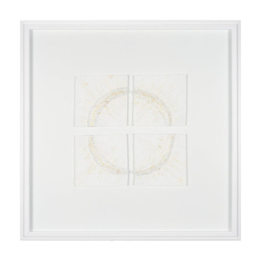 Mercana - Equal Quadrants White by Studio M a handmade Original Framed 3D Textured Artwork under Glass - 15112 view 1