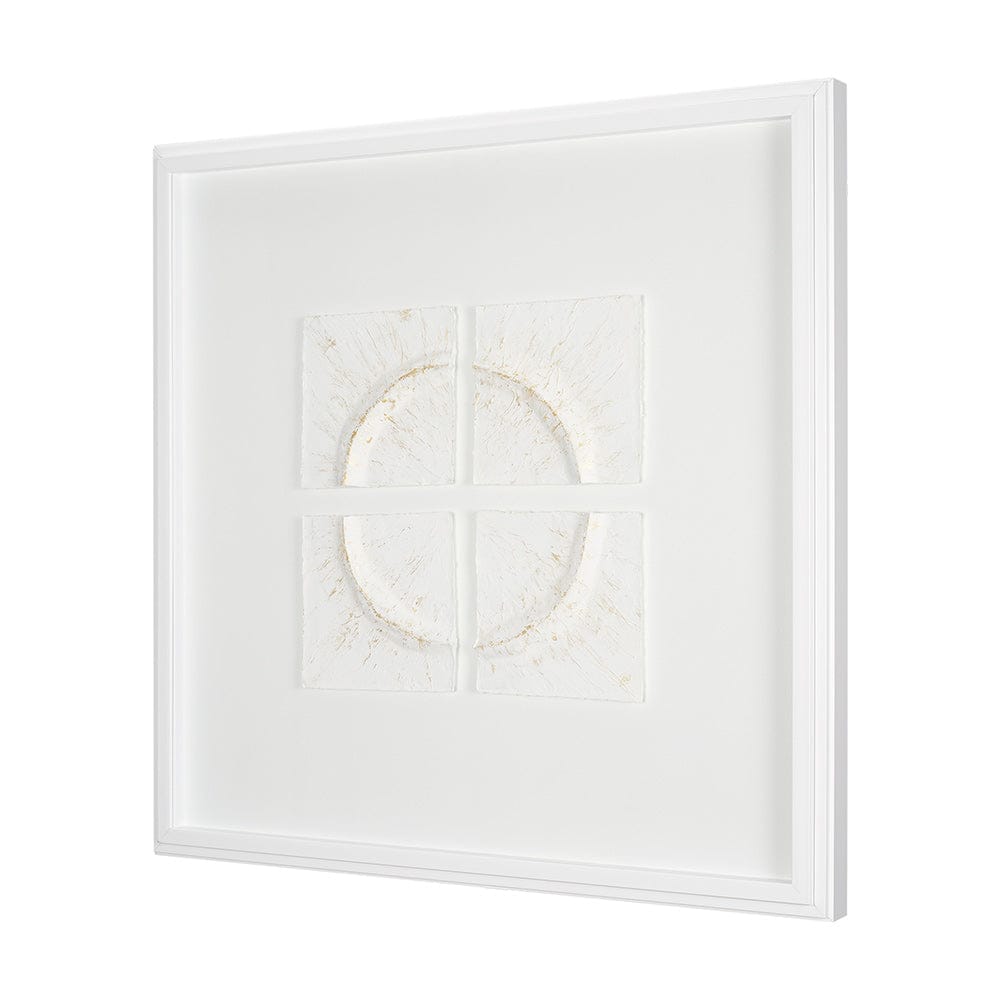 Mercana - Equal Quadrants White by Studio M a handmade Original Framed 3D Textured Artwork under Glass - 15112 view 2