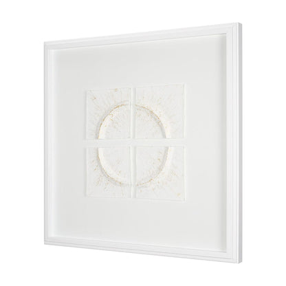Mercana - Equal Quadrants White by Studio M a handmade Original Framed 3D Textured Artwork under Glass - 15112 view 2