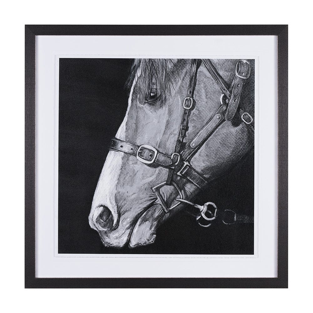Mercana - Equestrian Portrait by Mercana Studio Hand Embellished Textured Framed Art Print Matted under Glass - 14972 view 1