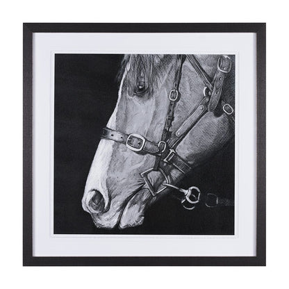 Mercana - Equestrian Portrait by Mercana Studio Hand Embellished Textured Framed Art Print Matted under Glass - 14972 view 1