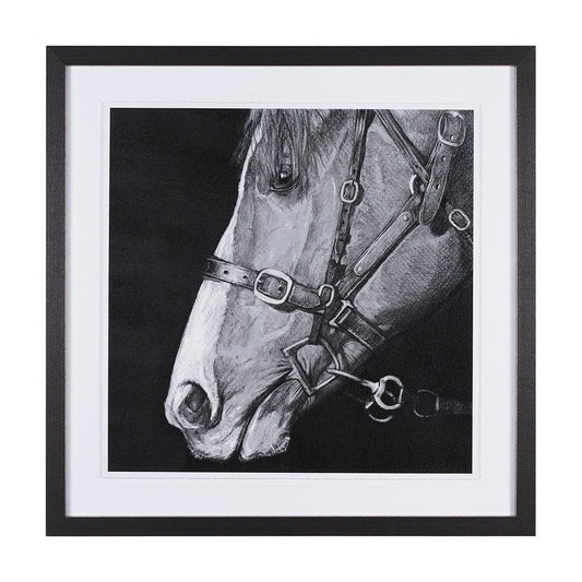 Mercana - Equestrian Portrait by Mercana Studio Hand Embellished Textured Framed Art Print Matted under Glass - 14972 view 1