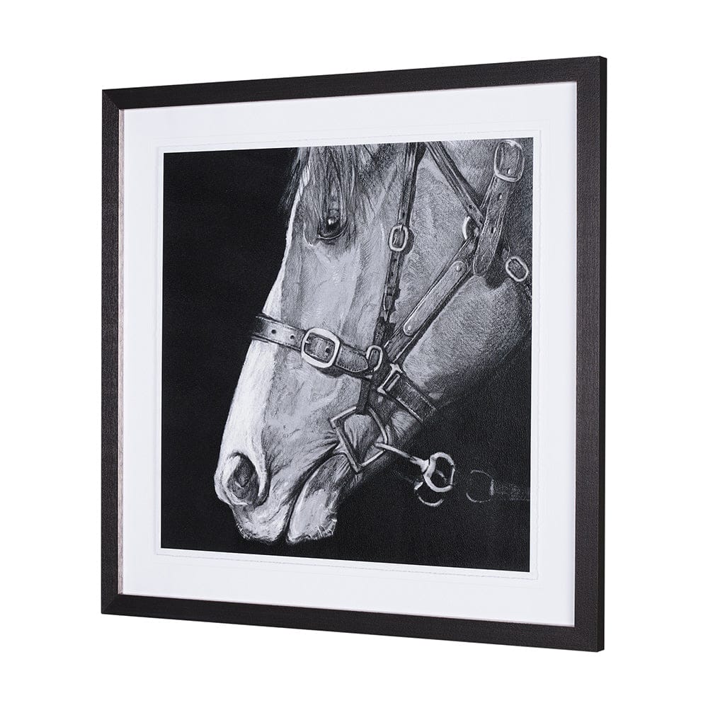 Mercana - Equestrian Portrait by Mercana Studio Hand Embellished Textured Framed Art Print Matted under Glass - 14972 view 2