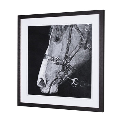 Mercana - Equestrian Portrait by Mercana Studio Hand Embellished Textured Framed Art Print Matted under Glass - 14972 view 2
