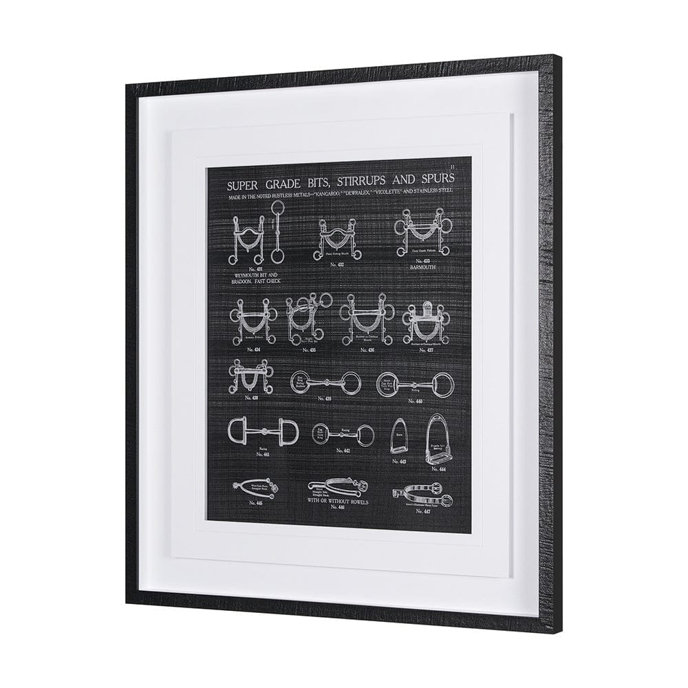 Mercana - Equestrian Riding I BW by Mercana Studio Hand Embellished Framed Art Print Matted under Glass - 14985 view 2