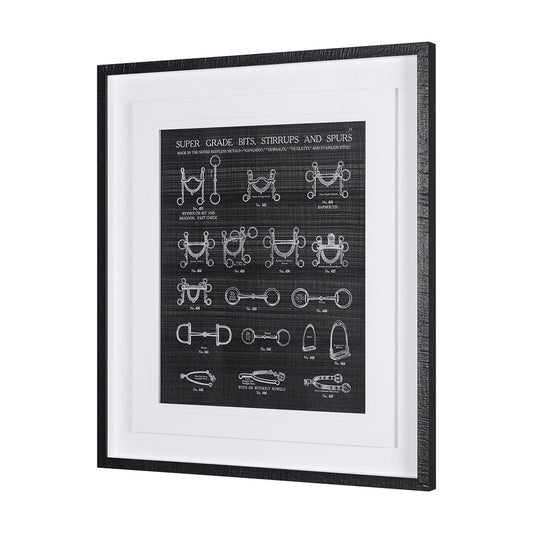 Mercana - Equestrian Riding I BW by Mercana Studio Hand Embellished Framed Art Print Matted under Glass - 14985 view 2