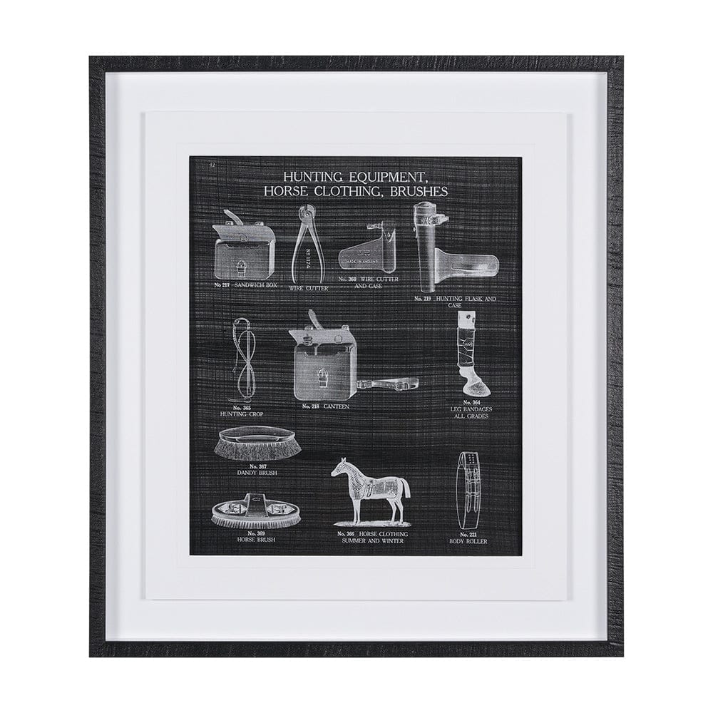 Mercana - Equestrian Riding IV BW Horse by Mercana Studio Hand Embellished Framed Art Print Matted under Glass - 14988 view 1