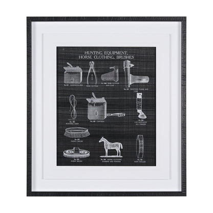 Mercana - Equestrian Riding IV BW Horse by Mercana Studio Hand Embellished Framed Art Print Matted under Glass - 14988 view 1