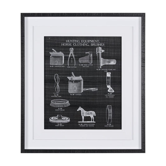 Mercana - Equestrian Riding IV BW Horse by Mercana Studio Hand Embellished Framed Art Print Matted under Glass - 14988 view 1