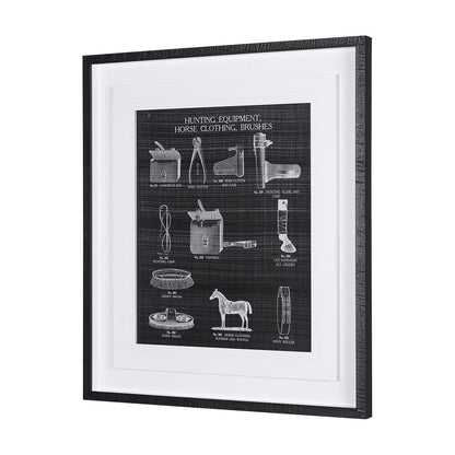Mercana - Equestrian Riding IV BW Horse by Mercana Studio Hand Embellished Framed Art Print Matted under Glass - 14988 view 2
