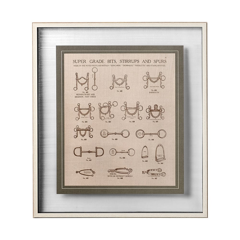 Mercana - Equine Riding Gear I v2 by Mercana Studio Hand Embellished Framed Art Print Matted under Glass - 12499 view 1